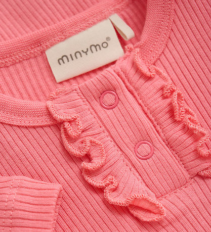Minymo Body k/ä - Rib - Strawberry Pink