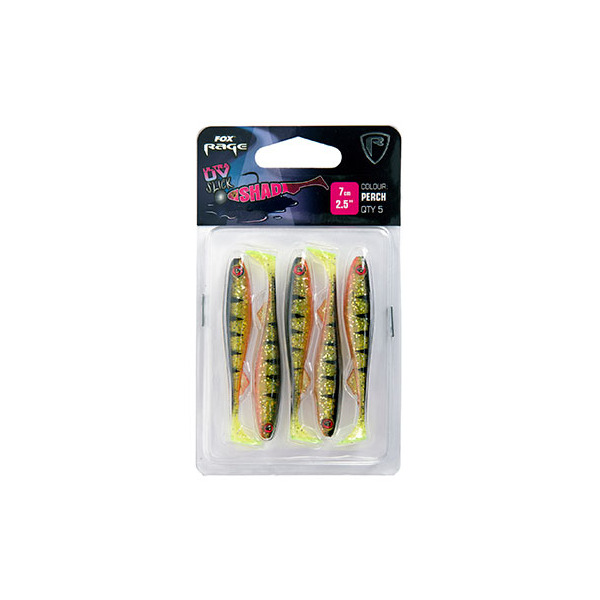 Fox Rage Slick Shad Perch Ultra UV Packs 5pcs