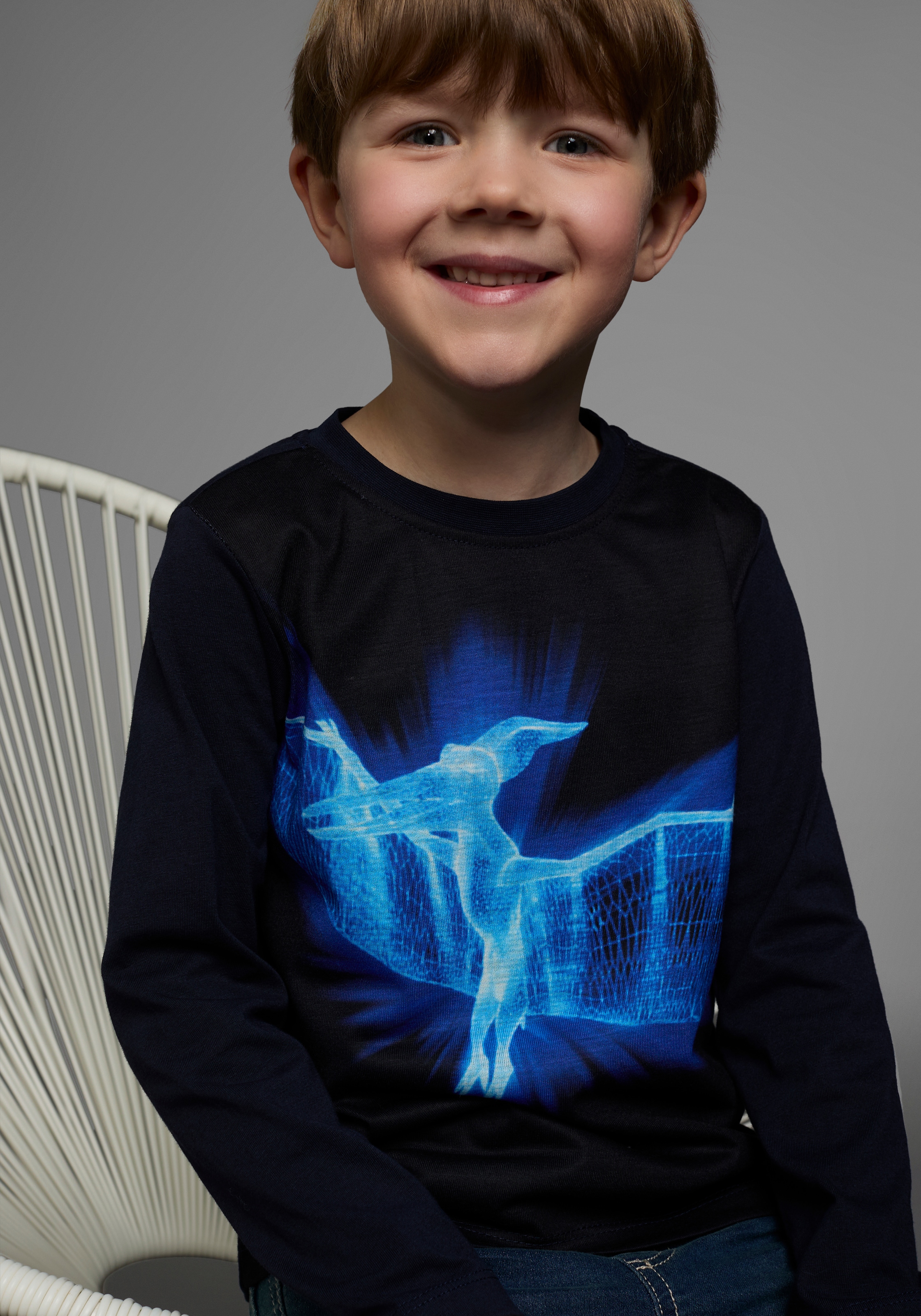 KIDSWORLD Langarmshirt »FLYING DINO«, Langarm,  Basic-Passform,  bedruckt,  Rundhalsausschnitt