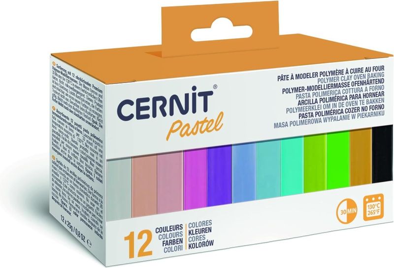 Cernit - 12 Modelleerpasta - 12 Kleuren - 25 g per Brood - Vegan