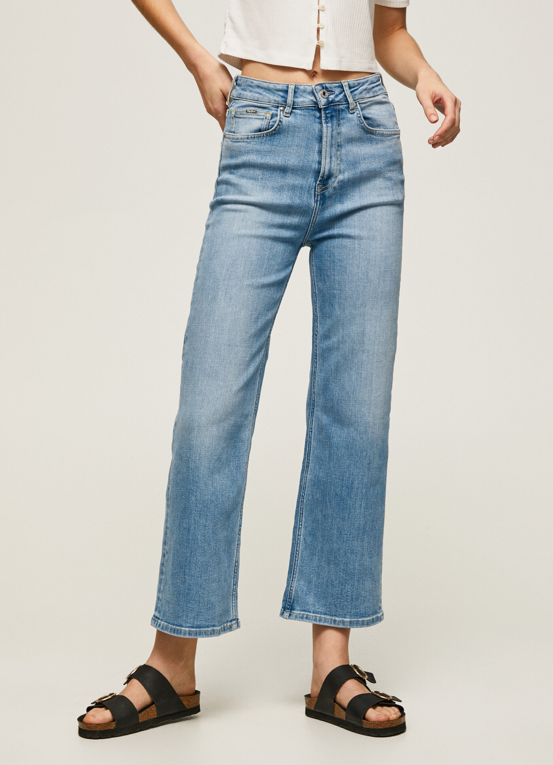 JEAN LEXA SKY FIT ANCHO TIRO ALTO - jeans