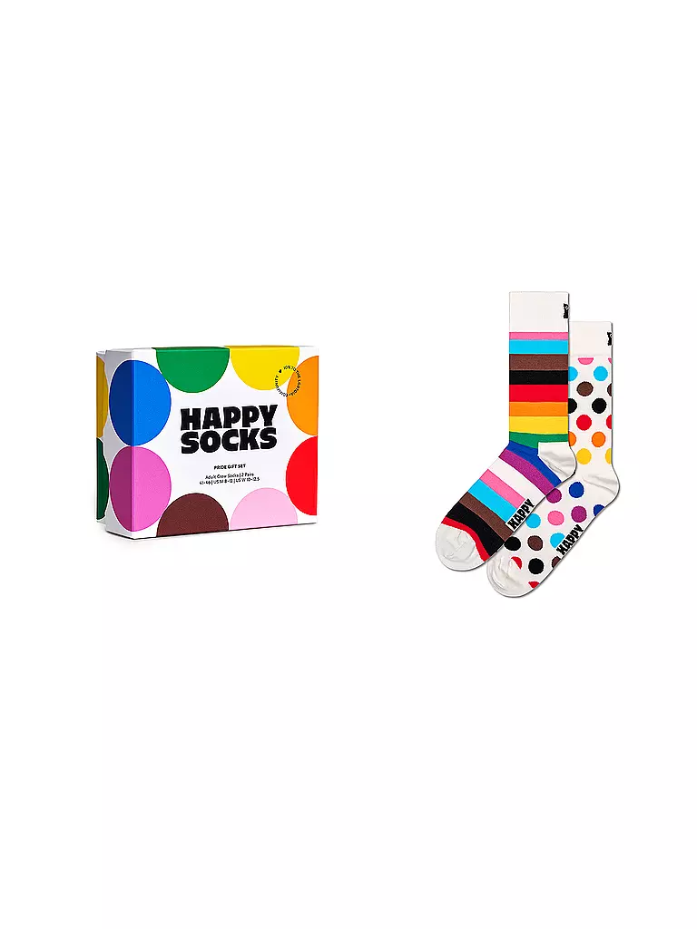 HAPPY SOCKS Herren Socken PRIDE GIFT SET 41-46 2er Pkg White bunt