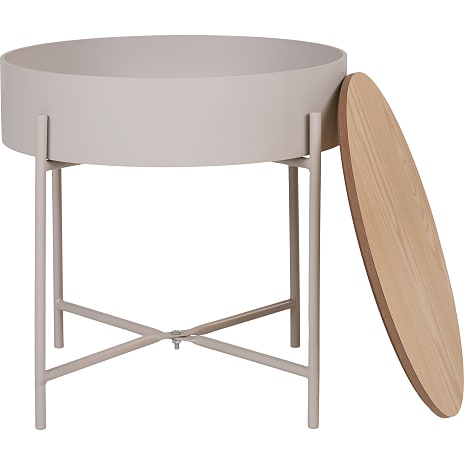 Ankara hjørnebord med opbevaring - beige/træ