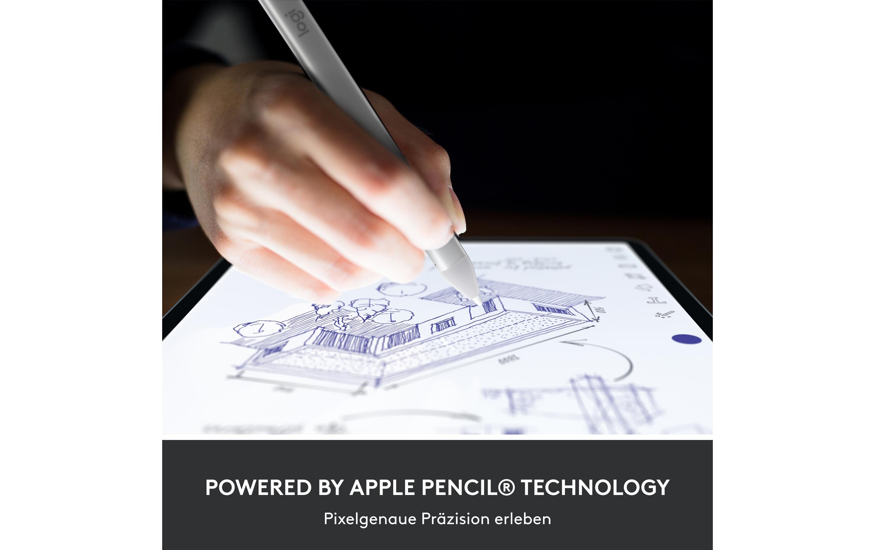 Eingabestift Crayon SilberDigitaler Zeichenstift für iPad mit USB-C-Ladeanschluss
