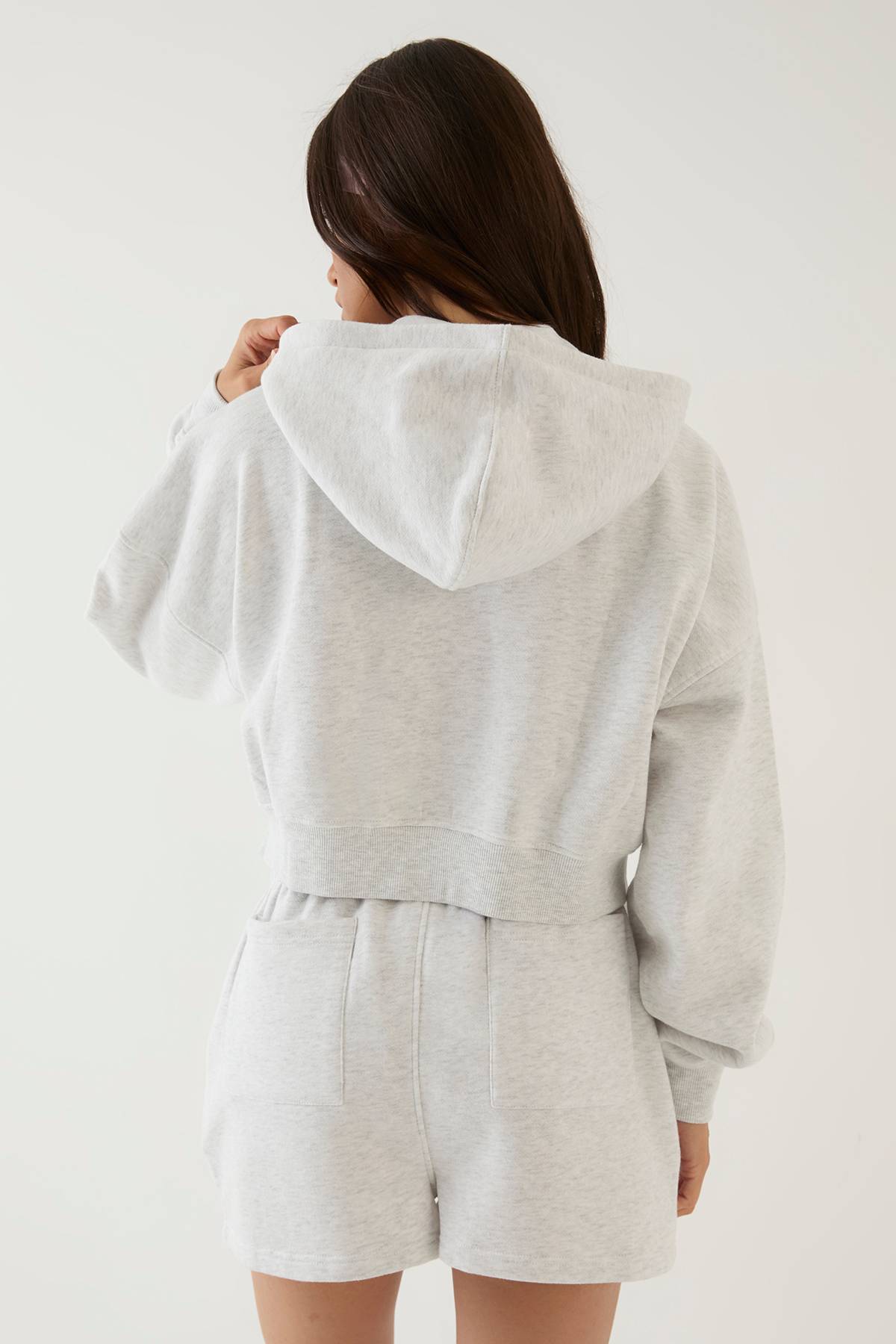 Sweat À Casynthétiqueche Court Boxy Zippé Avec Appliqué Vichy Dsgn Studio