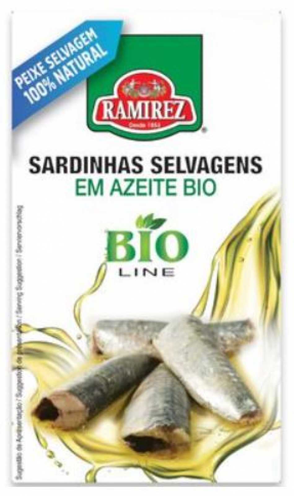 Sardinhas selvagens Ramirez em azeite de oliva orgânico 125g