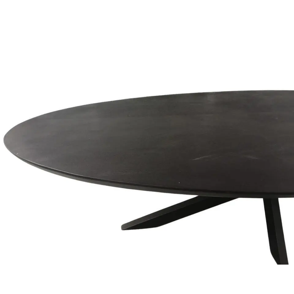 Eettafel Zwart Hout/Metaal - 240x110x76cm - Brandy