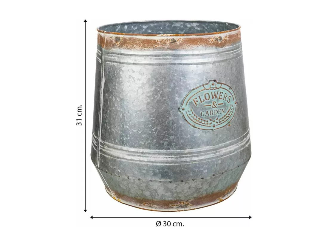 Cache-pot en métal argenté 30xd26x31h t:30