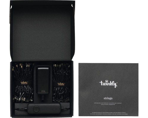 Twinkly LED-lichtsnoer, 250 LED's met Wi-Fi- en app-bediening, lichtkleuren: warm wit, koel wit, amber