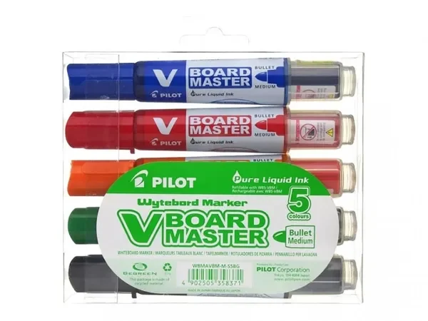 Pilot - Whiteboard markers V-Board Master, round, - with 5 pcs. ass. colors