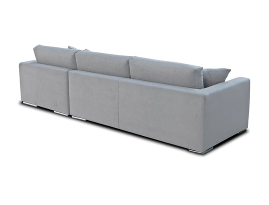 CITY - Canapé tissu Monaco méridienne droite tissu gris clair