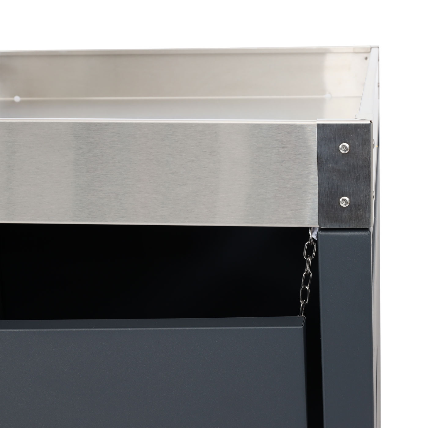 1er-Mülltonnenverkleidung mit Brennholzlager MCW-H40, Mülltonnenbox, 125x130x80cm erweiterbar Metall 45kg ~ anthrazit