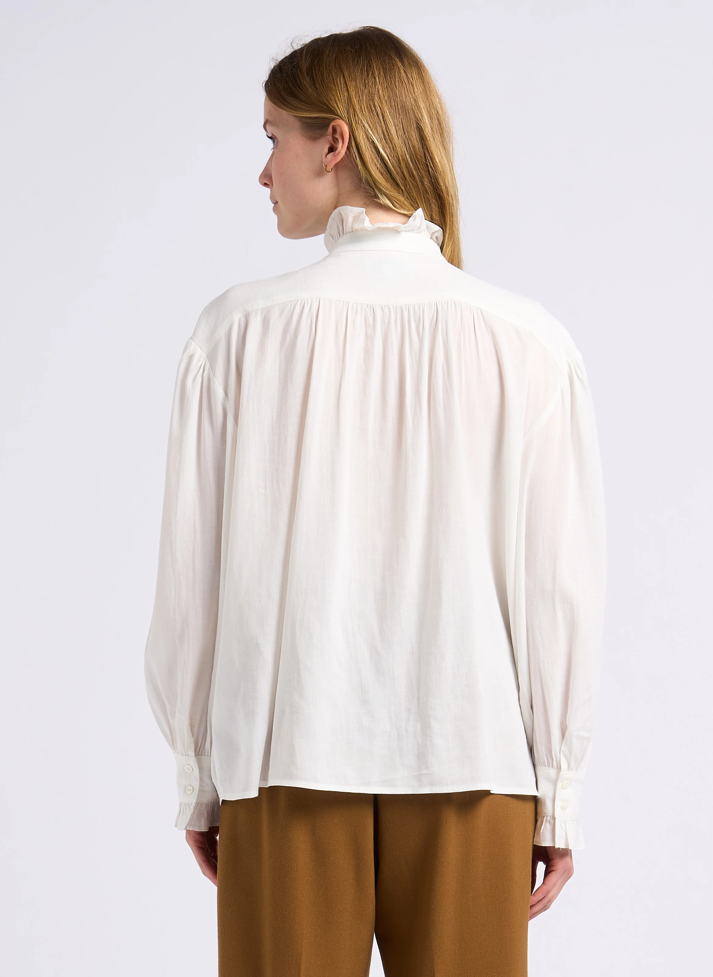 LAMOUR - Chemise droite col victorien| Blanc