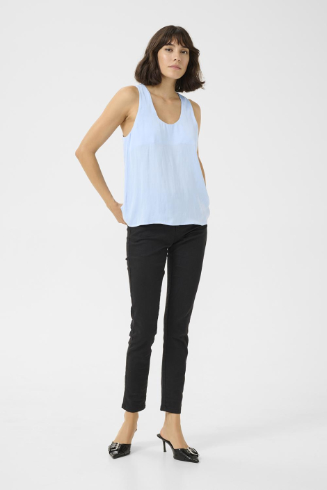 Kaffe blauwe dames top