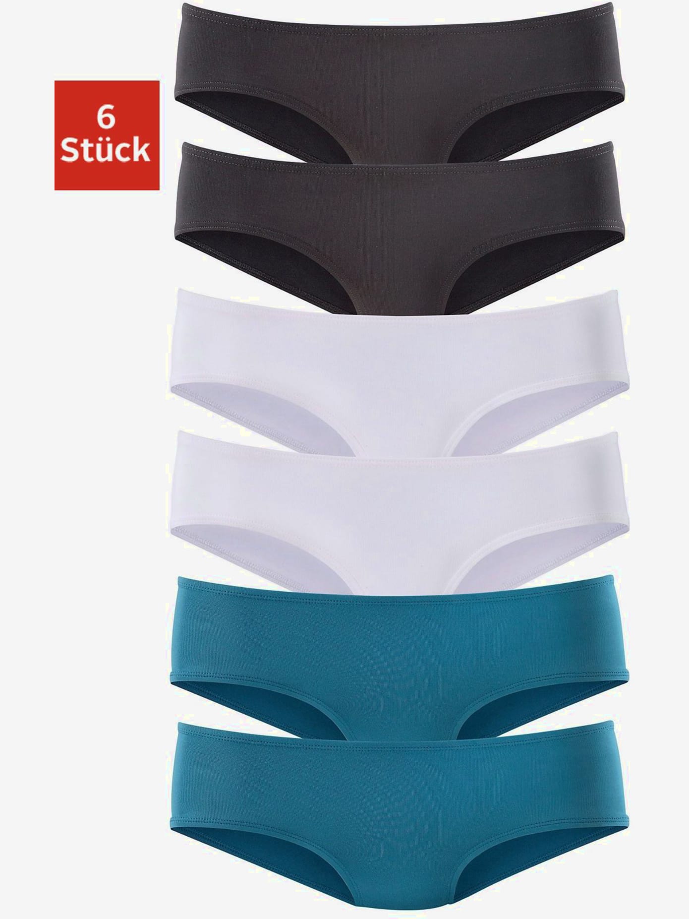 Lot de 6 panties hipster vivance