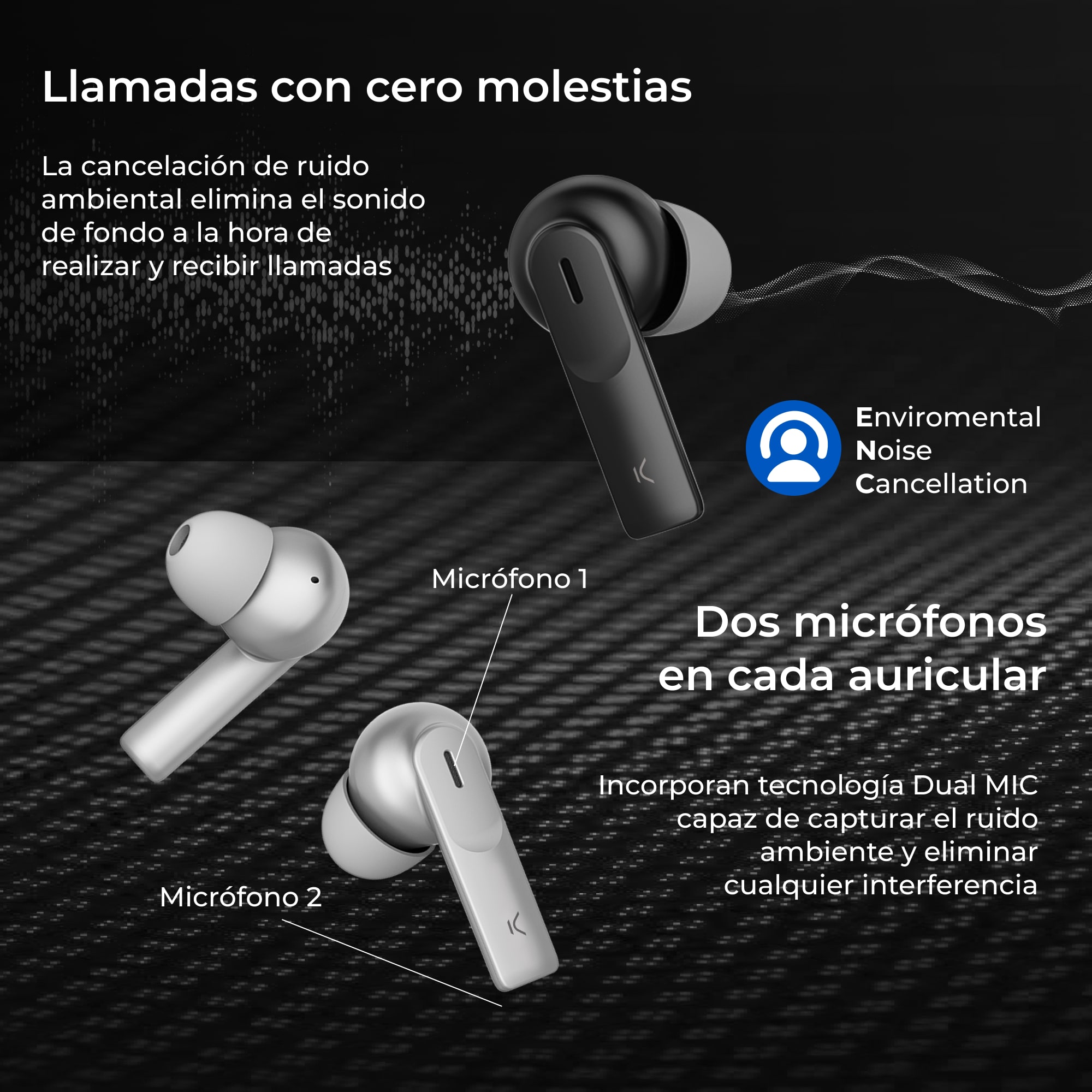 Fones de ouvido sem fio Ksix Meteor