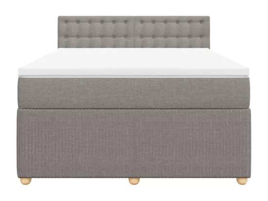 Sommier à lattes de lit avec matelas Taupe 140x190 cm Tissu