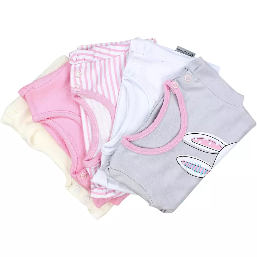 TupTam Baby Mädchen Langarmshirt 5er Set hellrosa