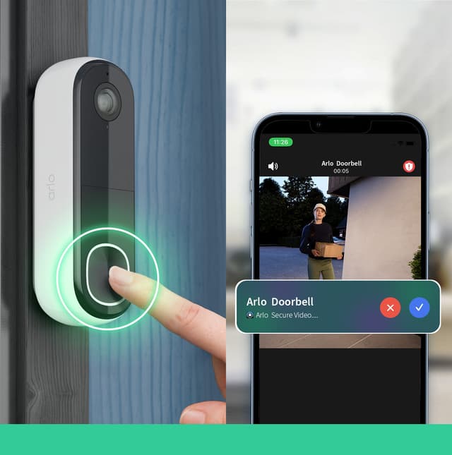 Arlo 2K videodørklokke med Arlo Chime 2 (1-pak)