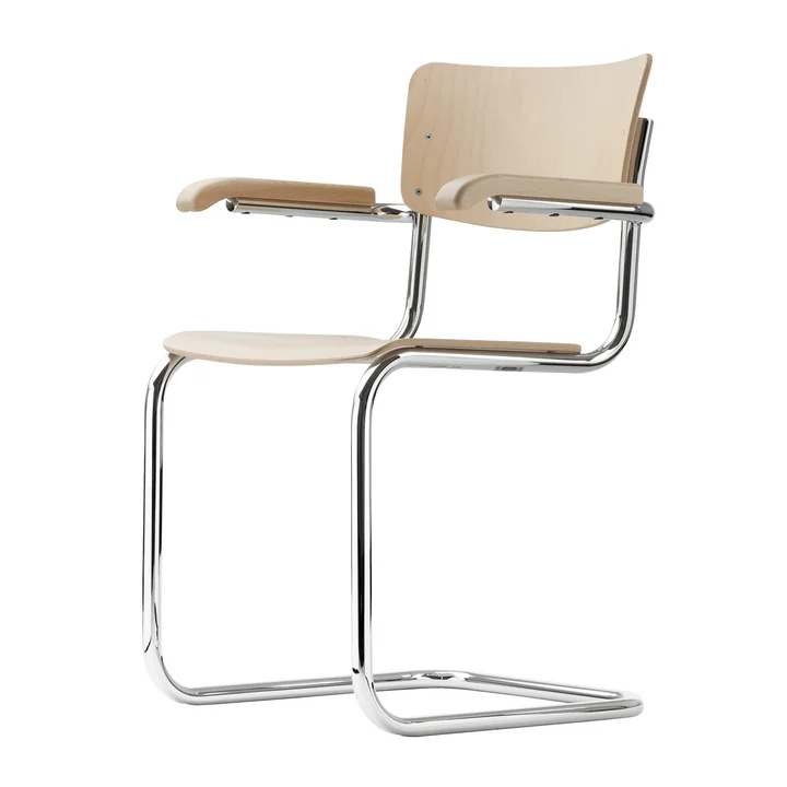 Thonet - S 43 F Stuhl, Chrom / Buche schwarz gebeizt (TP 29)
