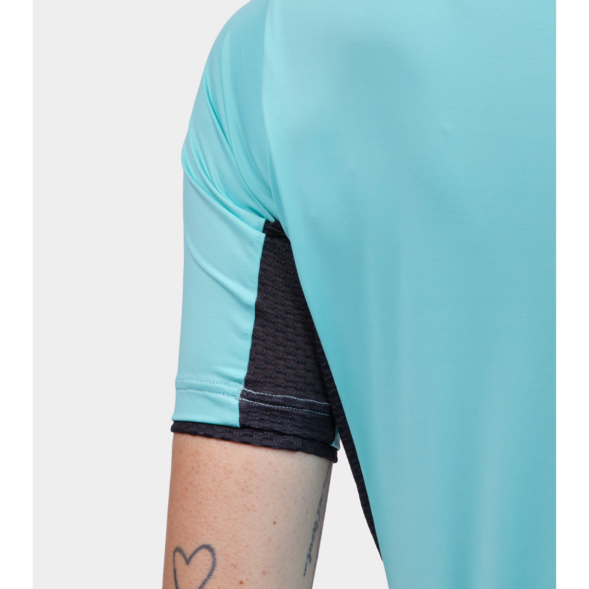 Ale Solid Color Block Fietsshirt Korte Mouwen Aquablauw Dames