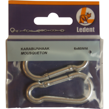 Karabijnhaak verzinkt 60 mm