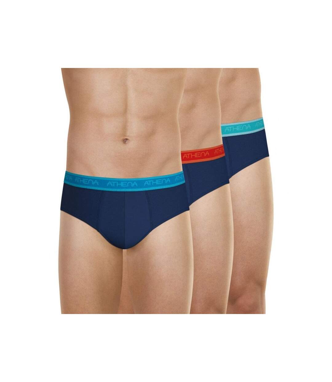ATHENA Lot de 3 Slips Homme Coton Bio EASY BIO Bleu Marine