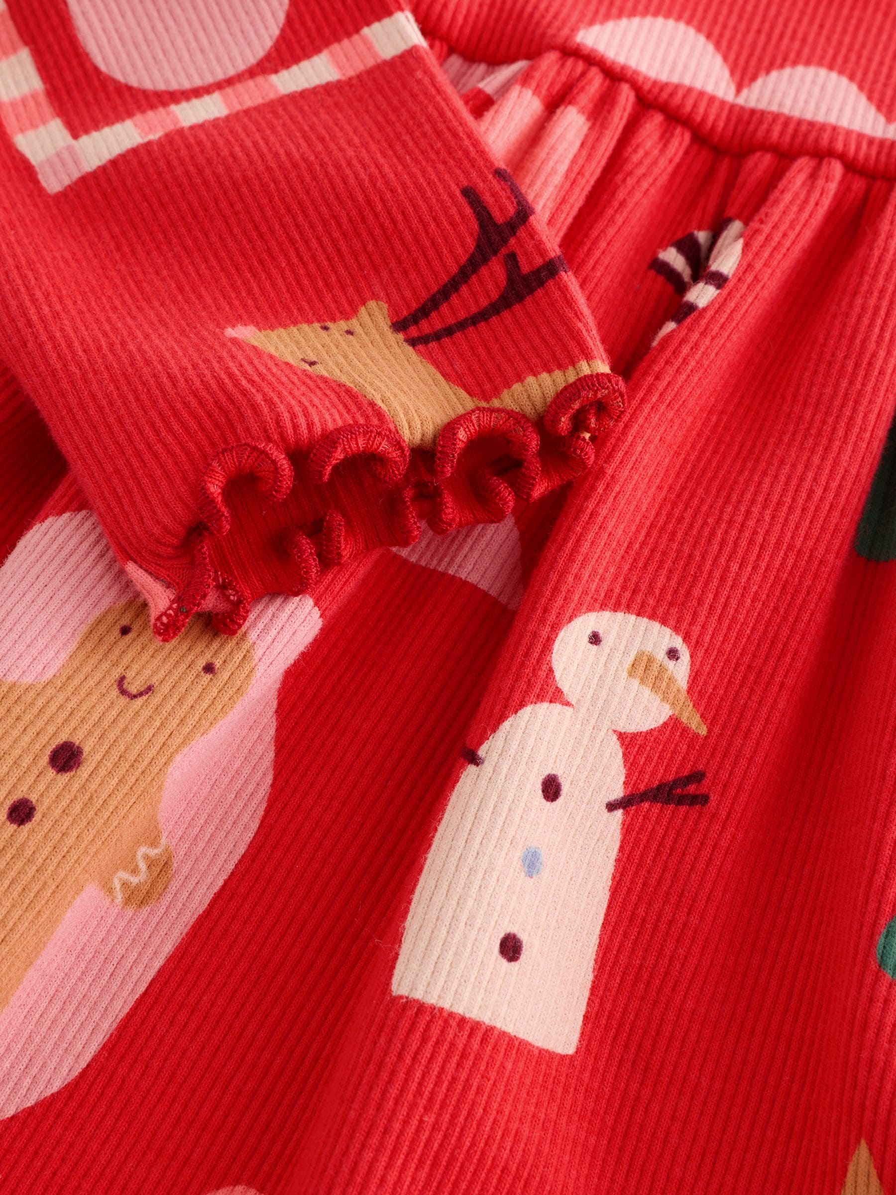 Rood - Kerstjurk met lange mouwen (3mnd-7jr)