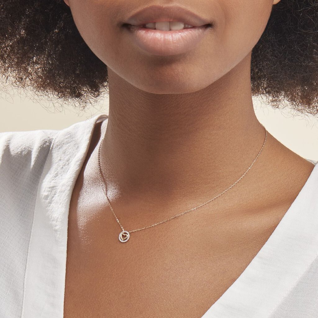 Collier Or Jaune Relinde Oxydes De Zirconium
