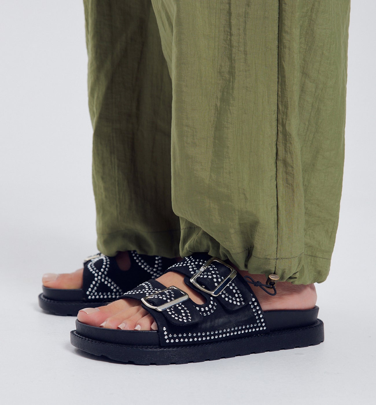 Pantalon parachute Femme - Kaki