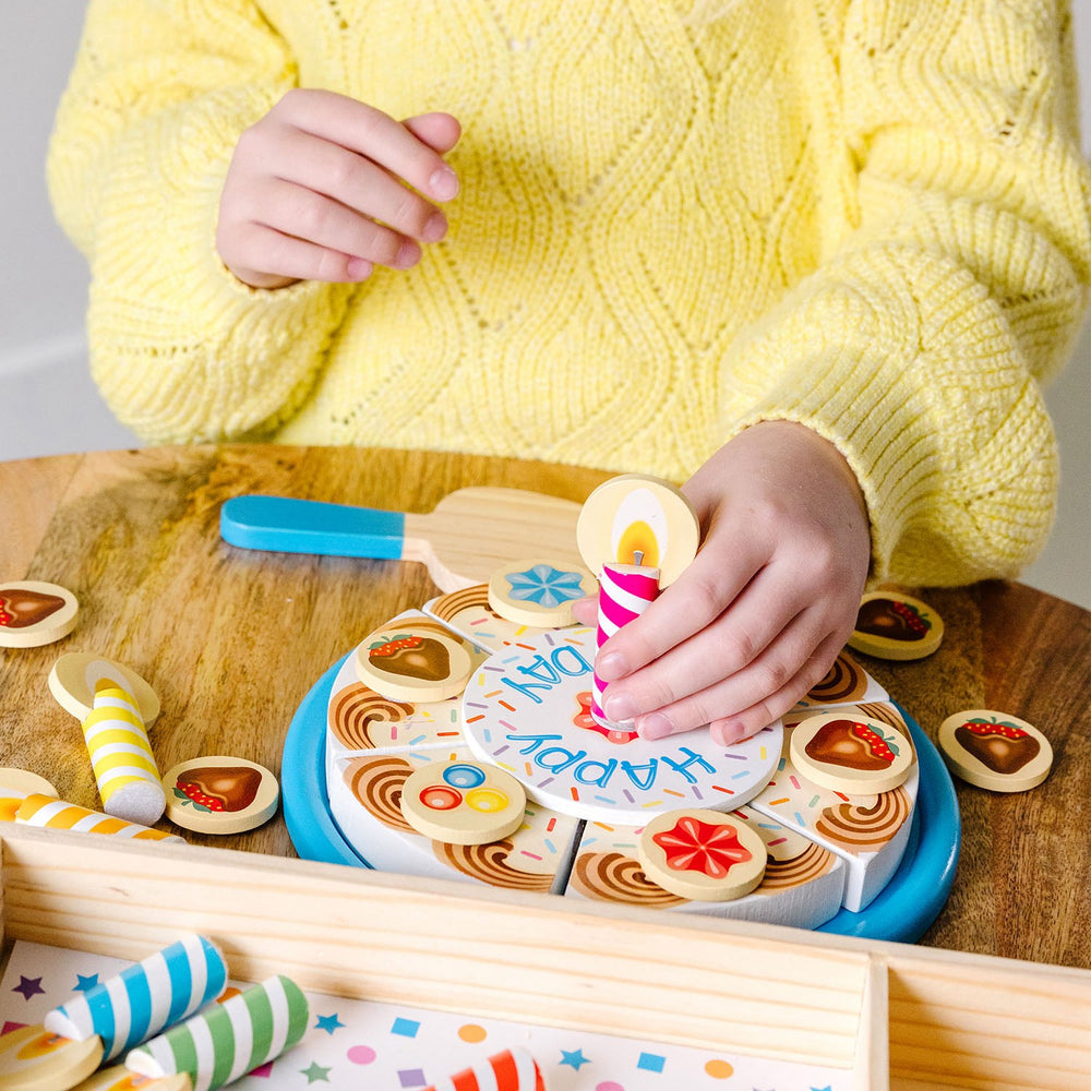 Køb Melissa & Doug Multifarvet Wooden Food Playset Birthday Cake