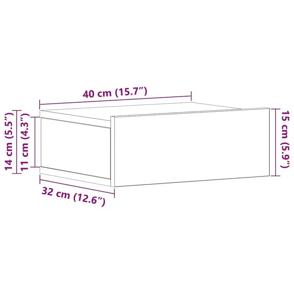 vidaXL - Zwevend Nachtkastje - Zwart - Bewerkt hout - 2 stuks