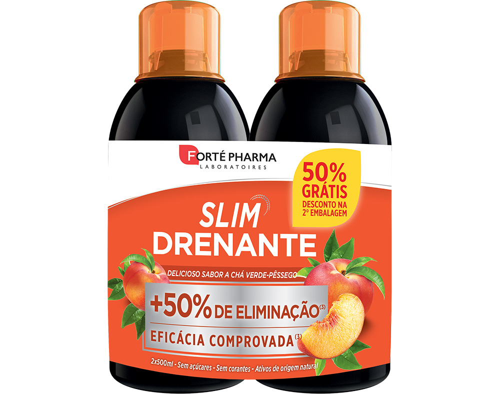 SUPLEMENTO TURBOSLIM DRENANTE CHA VD PE 2X500ML 50%