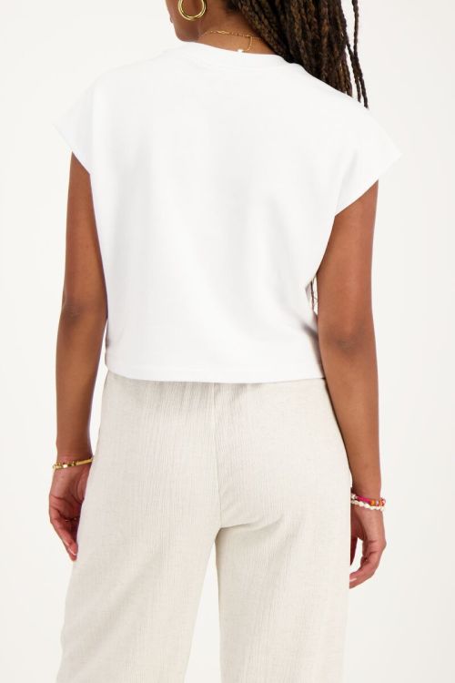Witte muscle top sweatstof