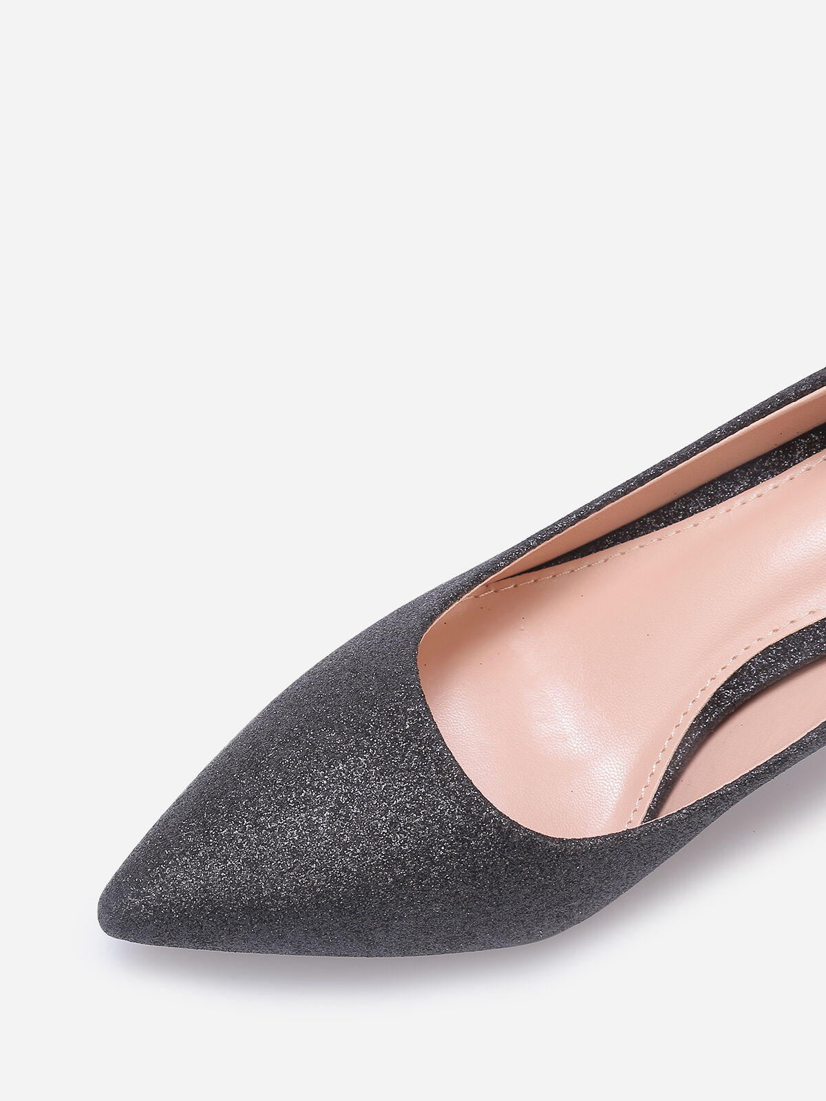 Escarpins pailletés à talon fin- Noir
