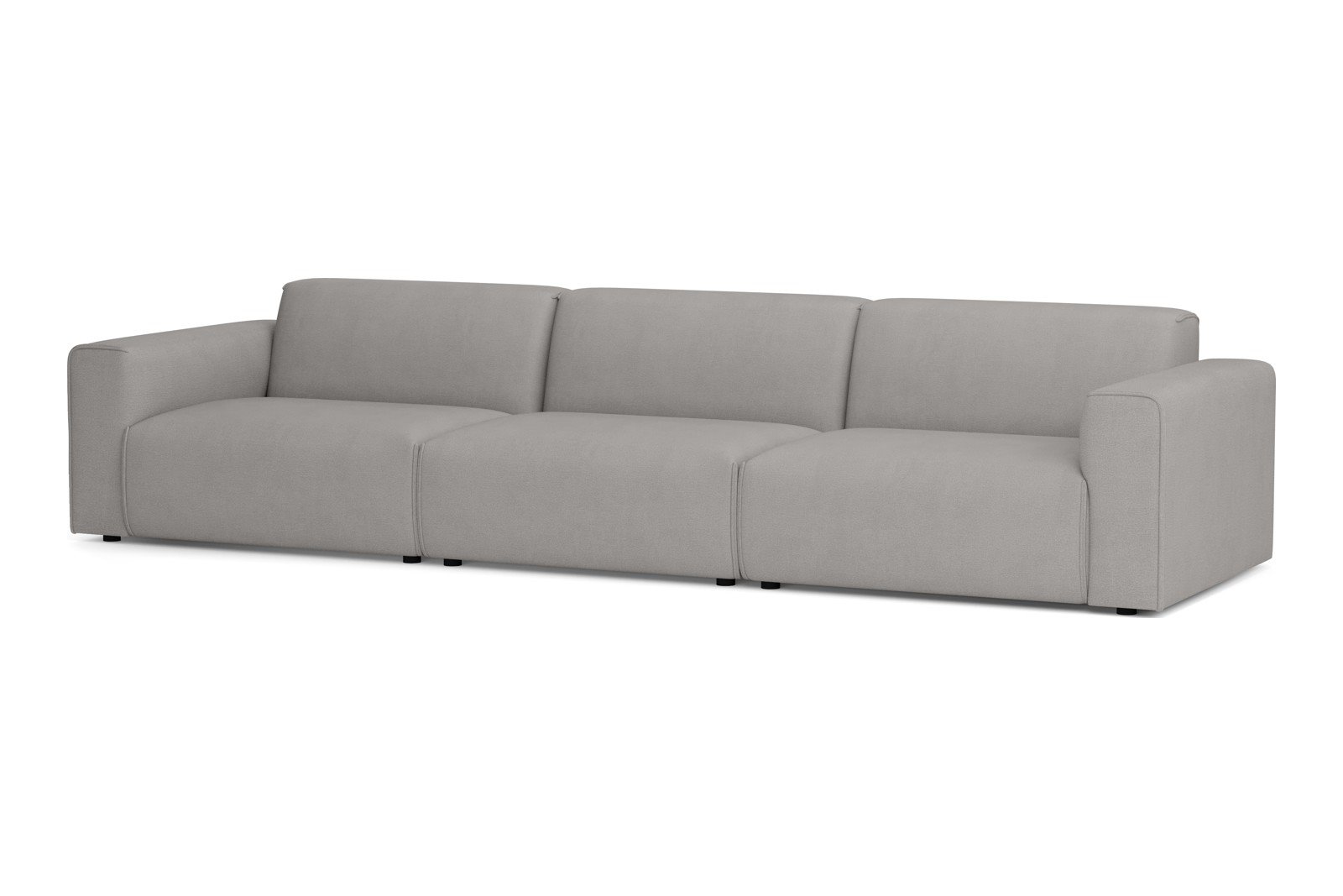 Monaco Lux 3,5-seter sofa Tekstil Brego 7 Light Grey med sorte ben. Lux komfort.