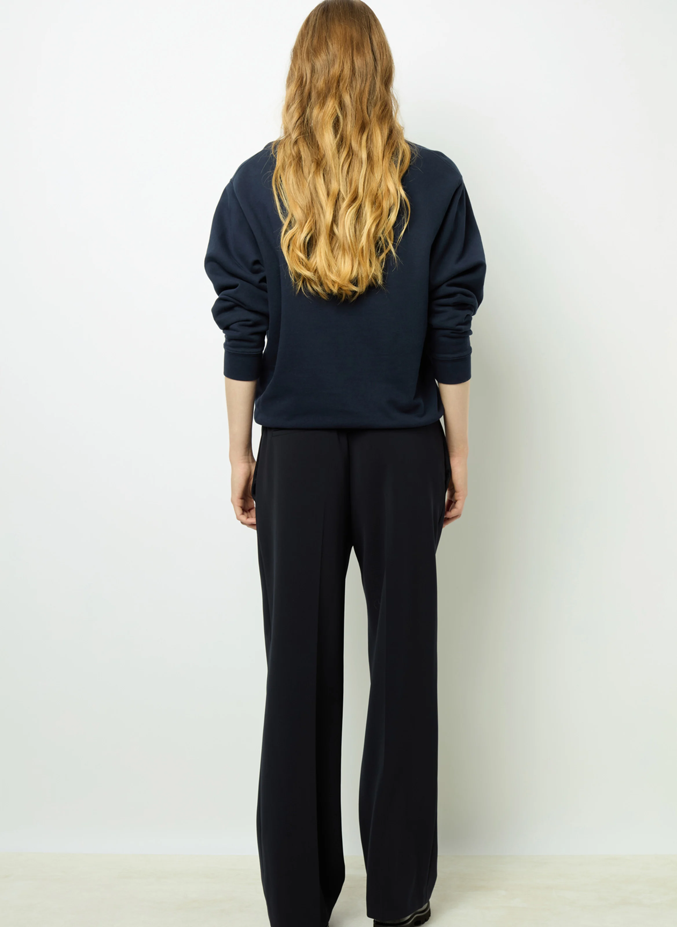 ADRIENNE - Sweat col rond en coton | Bleu