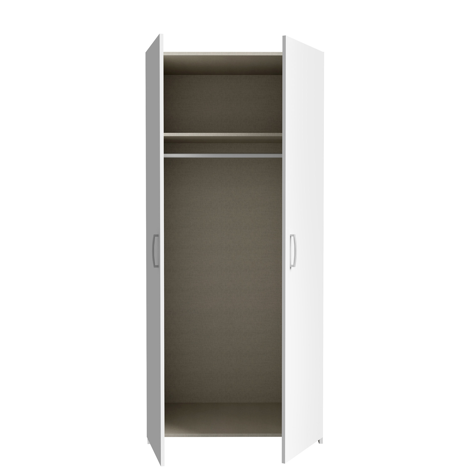 Drehtürenschrank - weiß - 2 Türen - 79,7 cm
