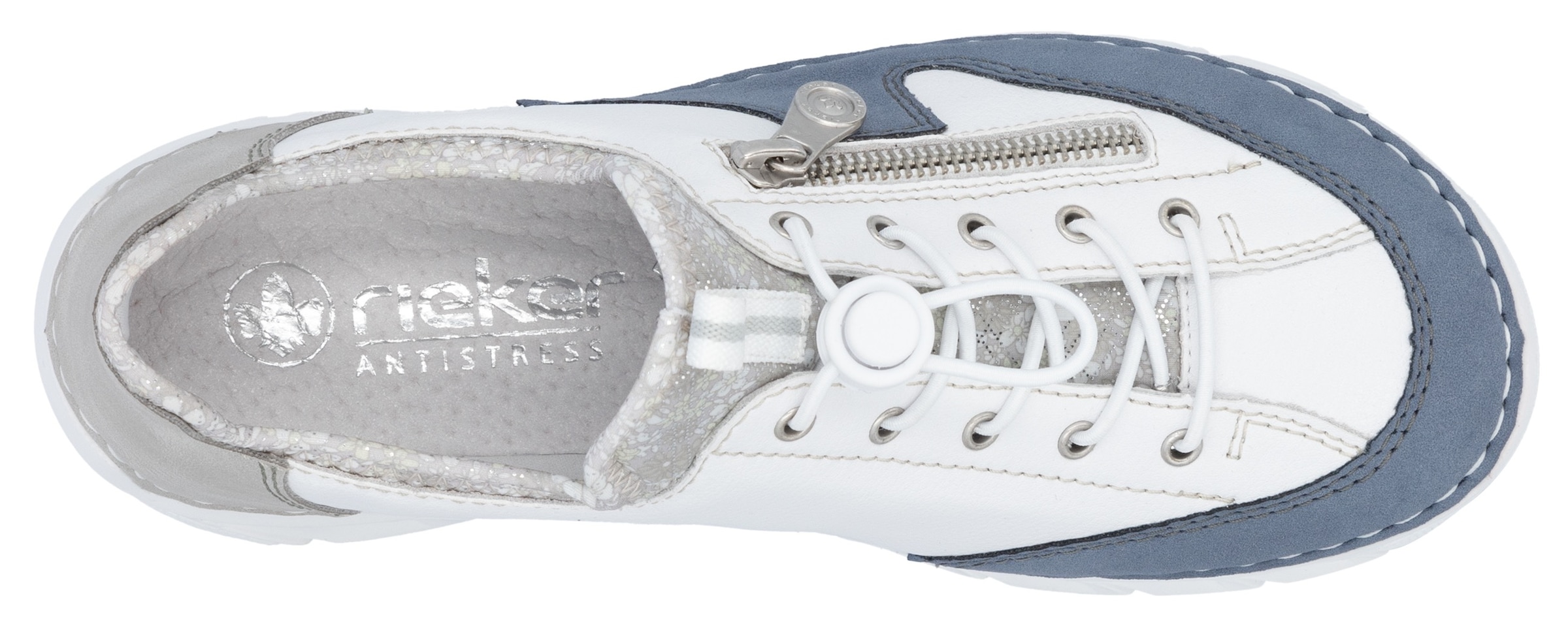 Rieker Slip-On Sneaker  Slipper, Freizeitschuh mit kontrastfarbenen Besätzen