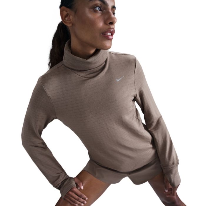 Nike Dame Trøjer Swift Element Turtleneck Midlayer Brun