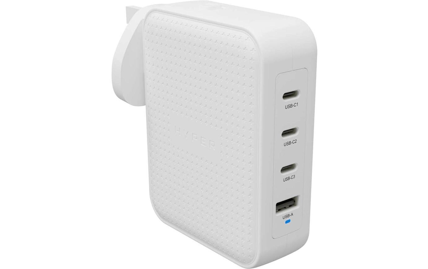 USB-Wandladegerät Hyper Juice USB-C GaN 145 W Weiss<br>HYPER HJ1001 WhWWGL Ladegerät für Mobilgeräte Gaming-Controller, Handy, Netbook, Laptop, Smartphone, Tablets Weiss AC Schnellladung Drinnen