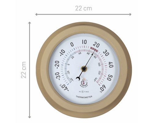 Buitenthermometer Lily, metaal, bruin, Ø 22 cm