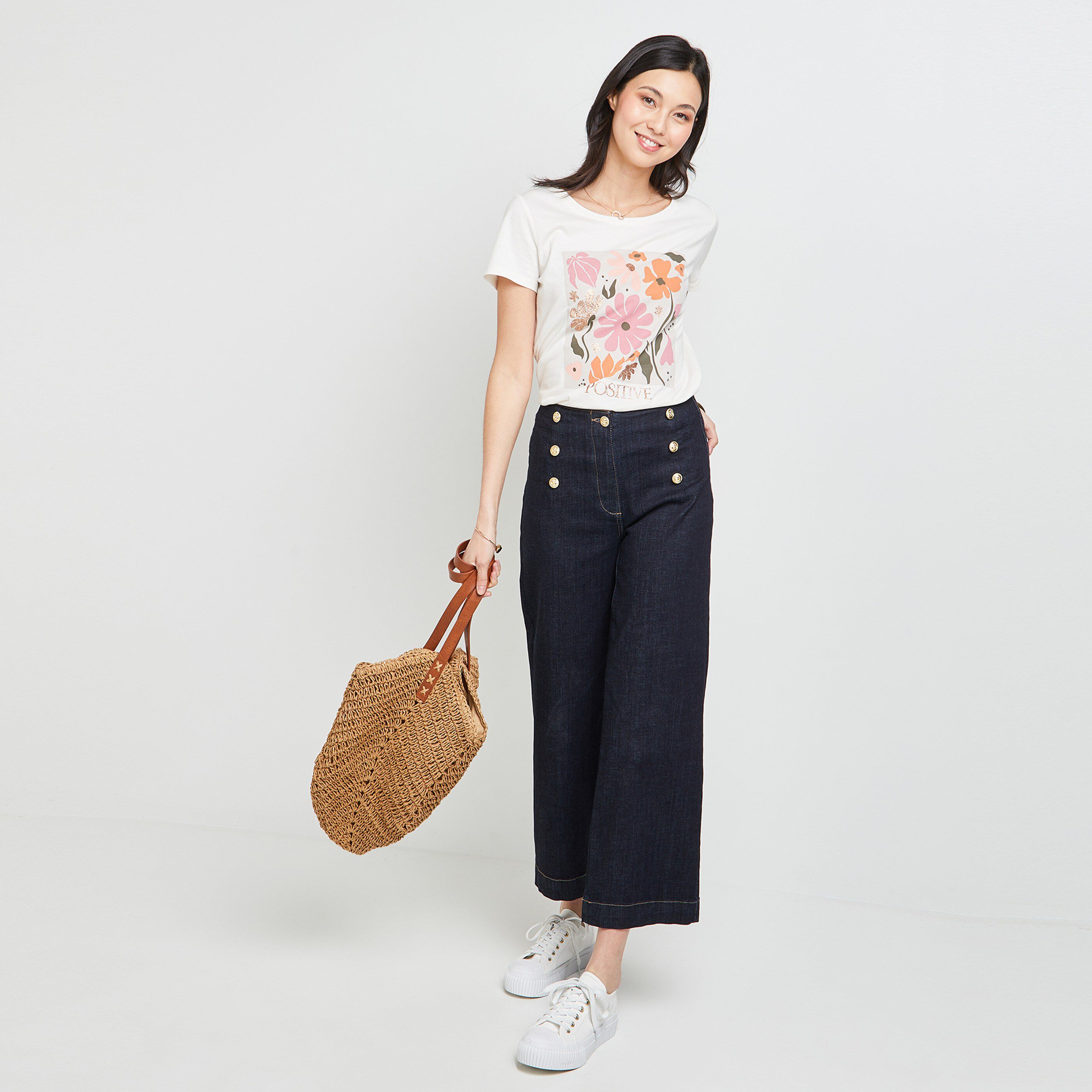 Tshirt imprimé femme - BLANC CASSE