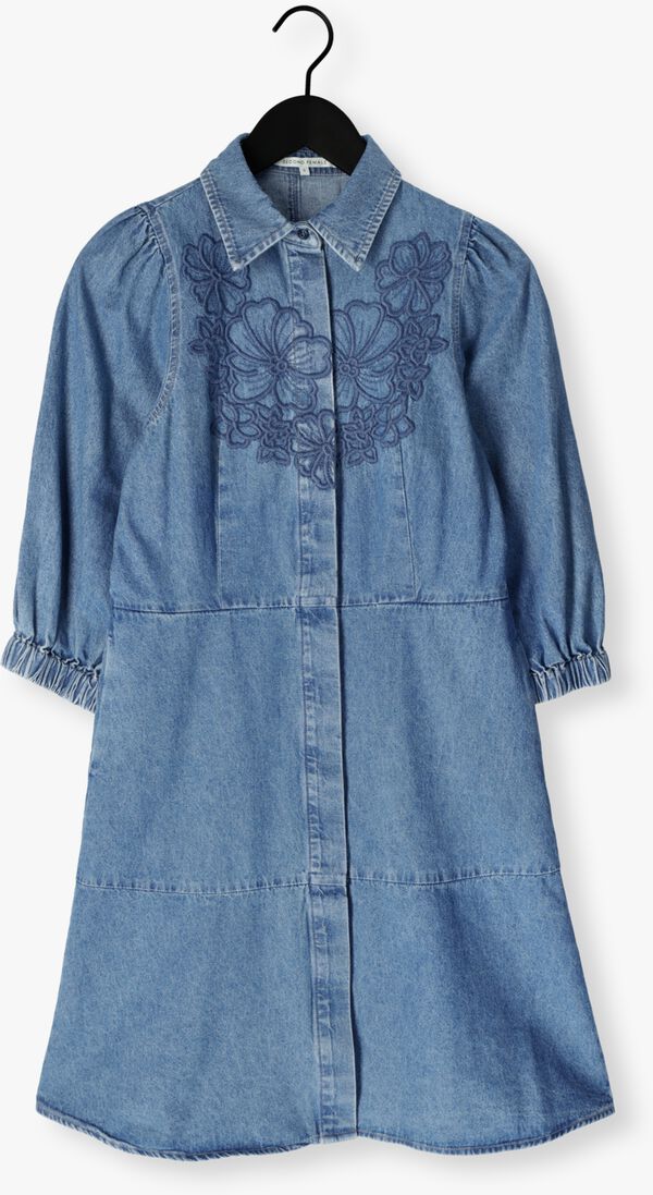 blauwe second female jurken cornelia denim tunic dress