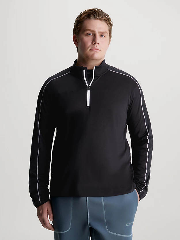 Blusa de treino com zíper de três quartos