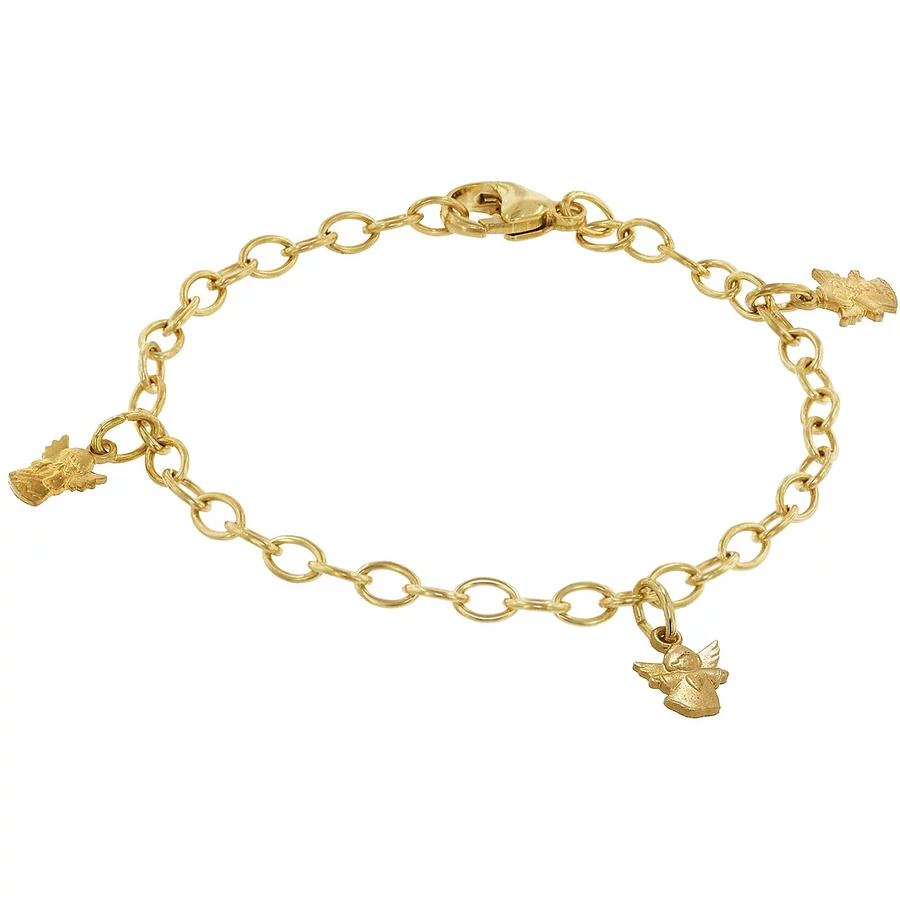 trendor Mädchen-Armband mit Engeln Gold auf Silber für Kinder gold