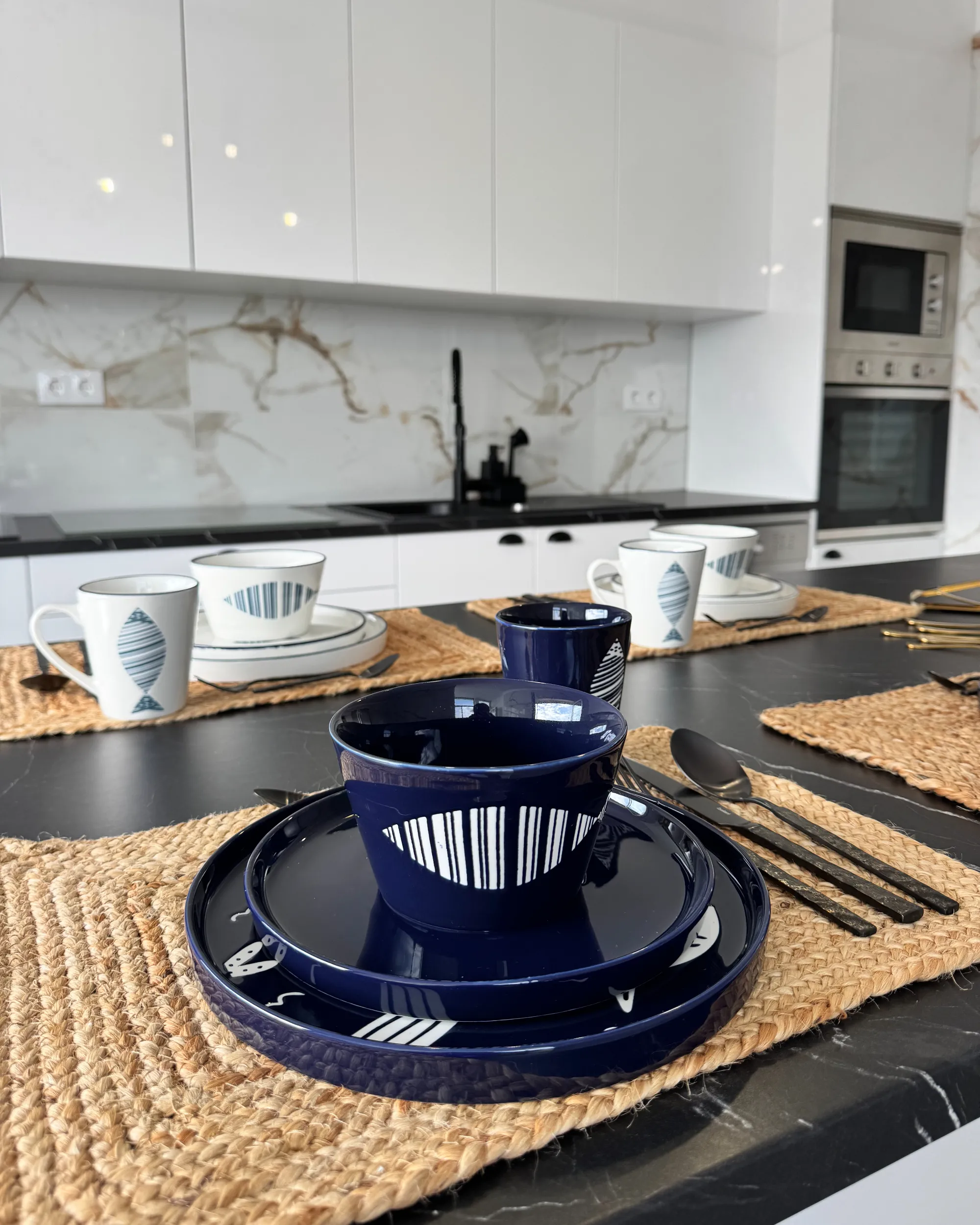 16-delige serviesset TAMARIND Porselein Wit/blauw