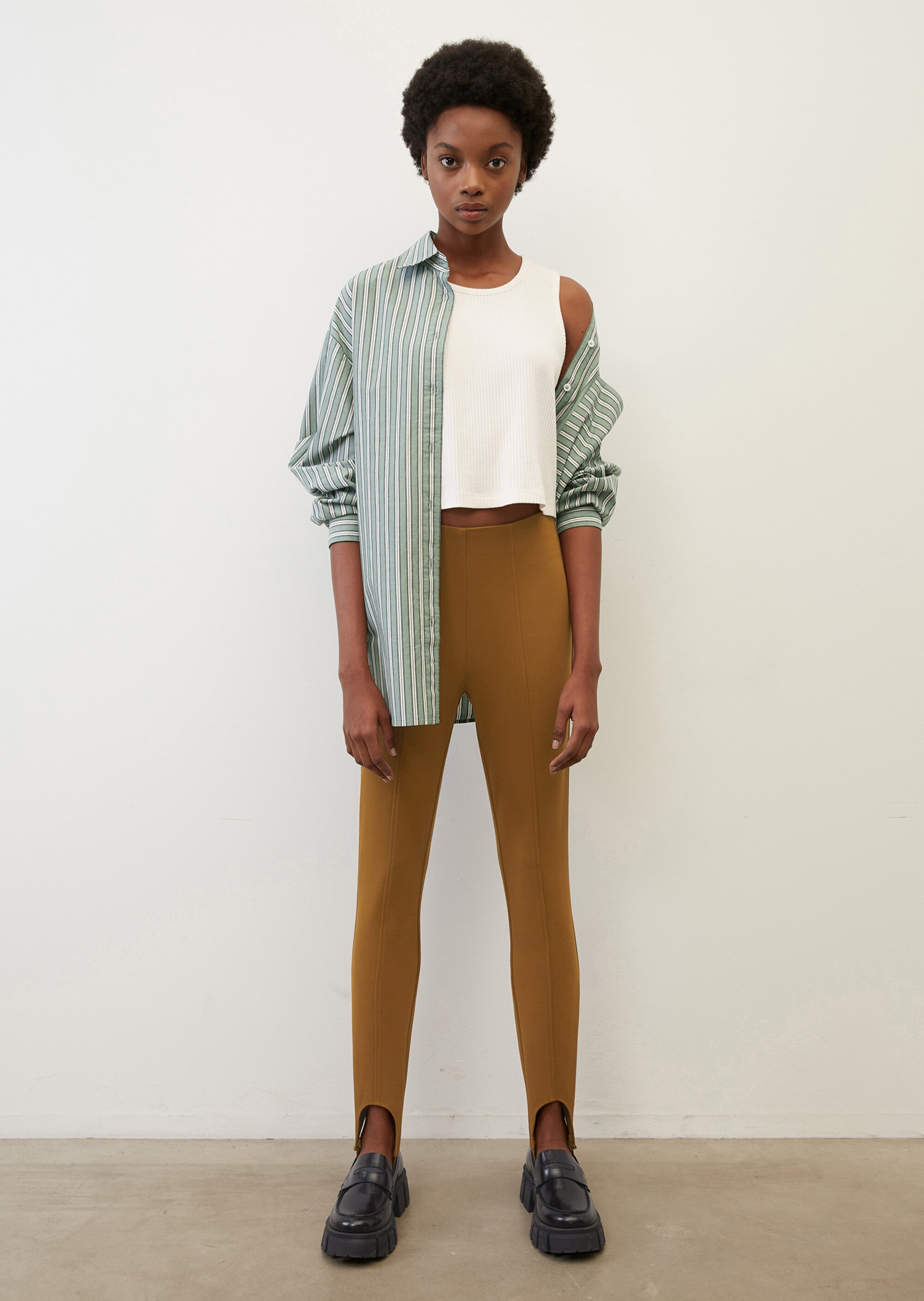 Steg-Leggings aus Stretch-Piqué