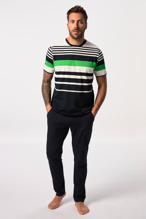 Schlafanzug, Homewear, OEKO-TEX, Zweiteiler, T-Shirt, lange Hose, bis 8 XL