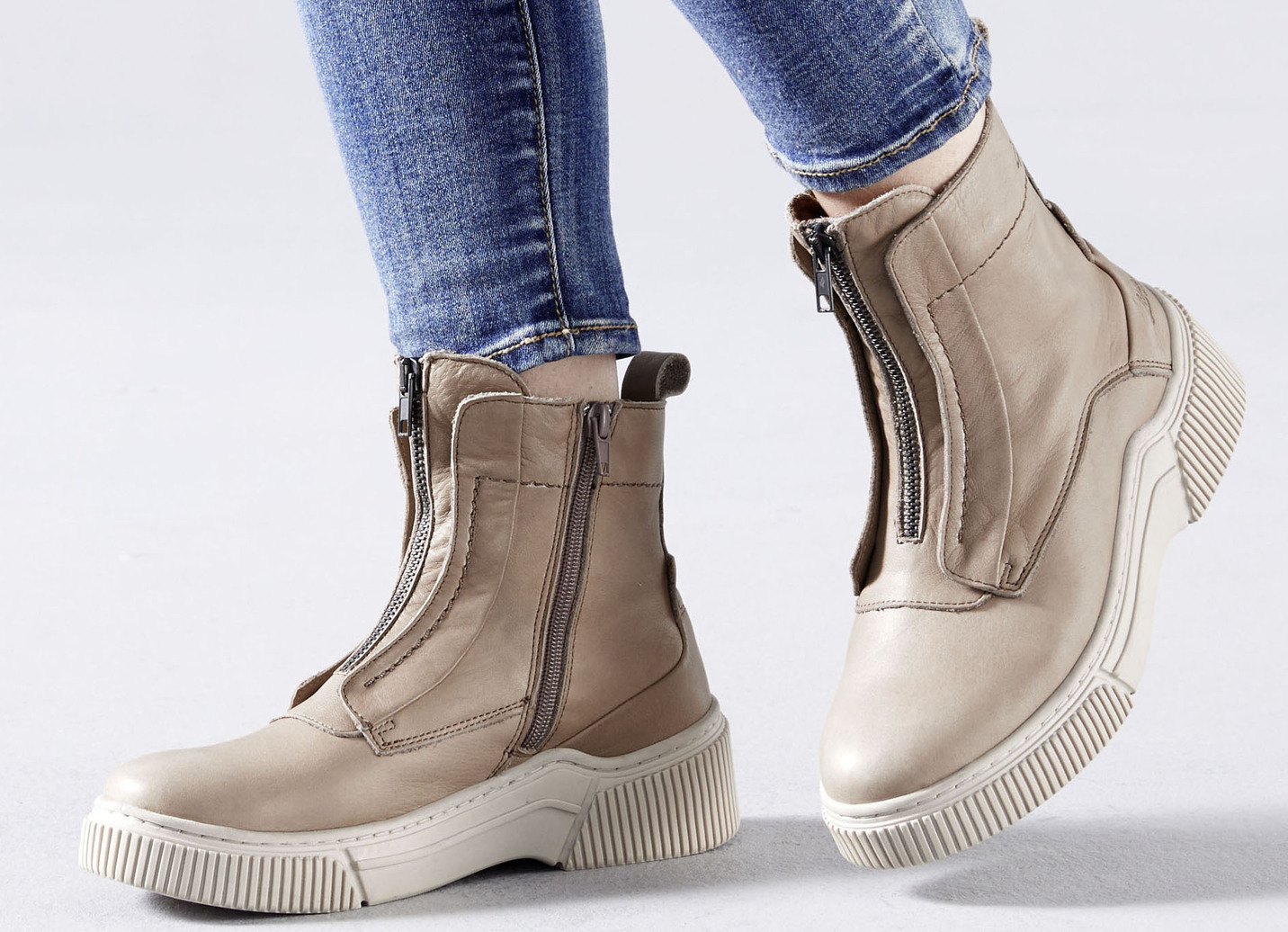 Libelle Bootie aus Nappaleder mit Zier-Reißverschluss